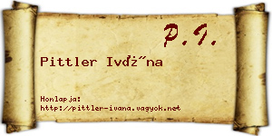 Pittler Ivána névjegykártya